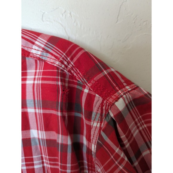 G.H. Bass & Co Red Plaid Work Casual Button Down Short XL - Picture 6 of 6